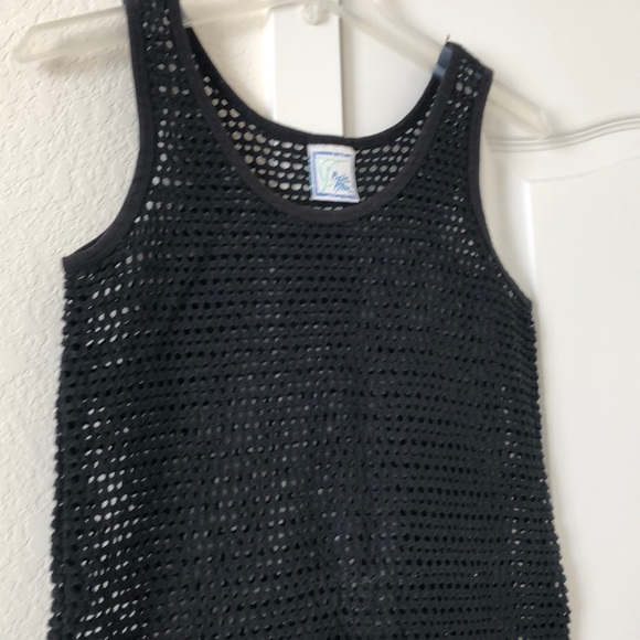 Baja Blue Black Swim Loose Knit Cover Up SZ Small - Picture 5 of 5